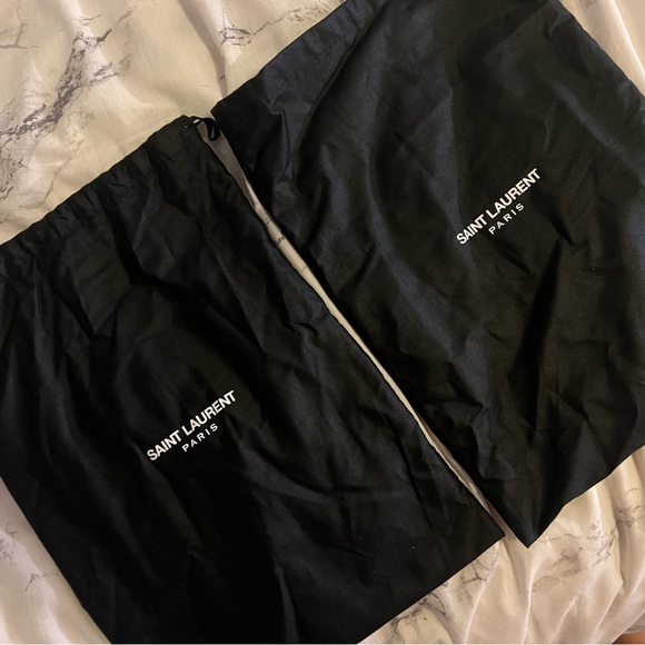 NWT Saint Laurent / YSL block heels gray suede size 35.5 / 5.5 - Picture 13 of 14